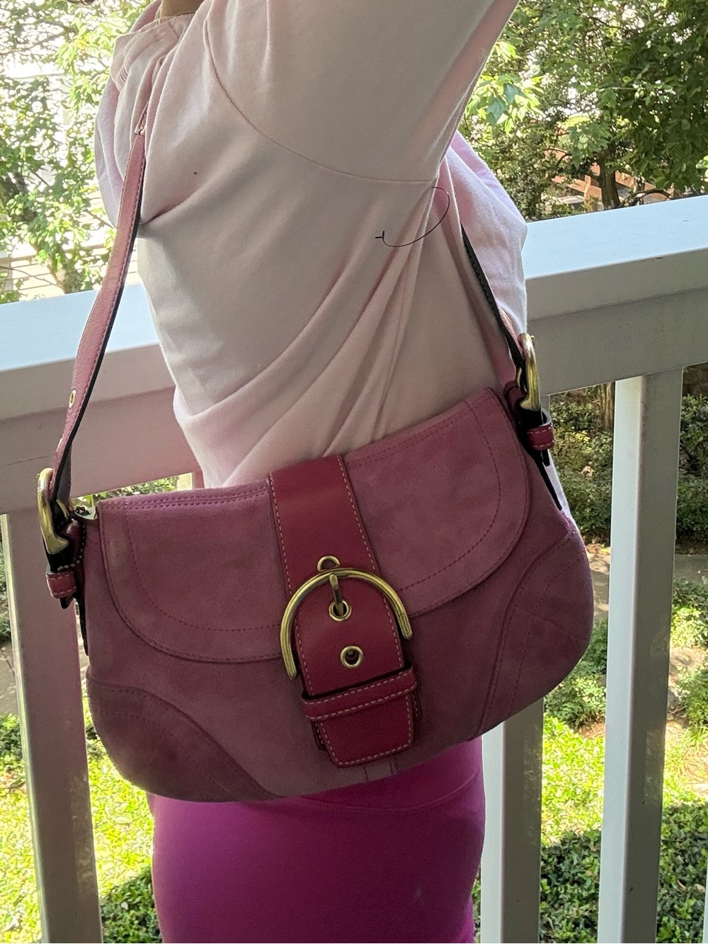 Coach Pink Soho Shoulder Bag with Gold Hardware - Picture 5 of 5